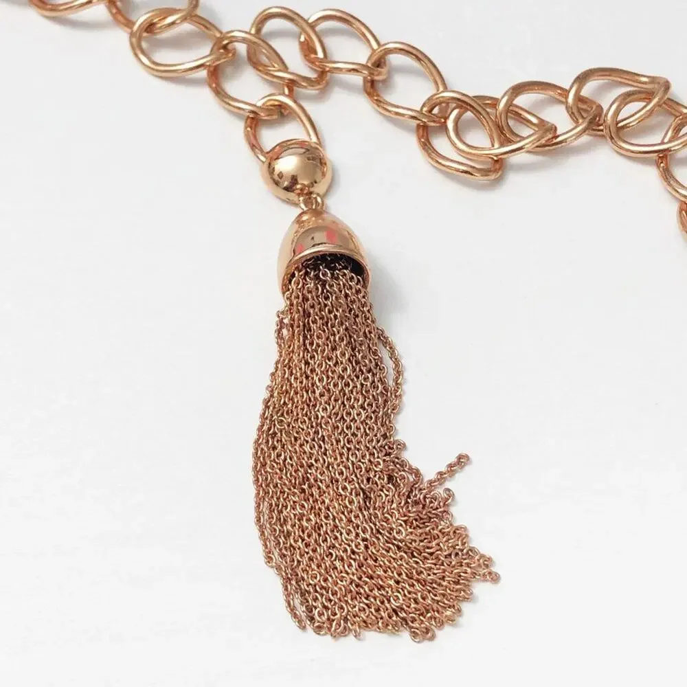 Baublebar Rose Gold Chain Tassel Necklace